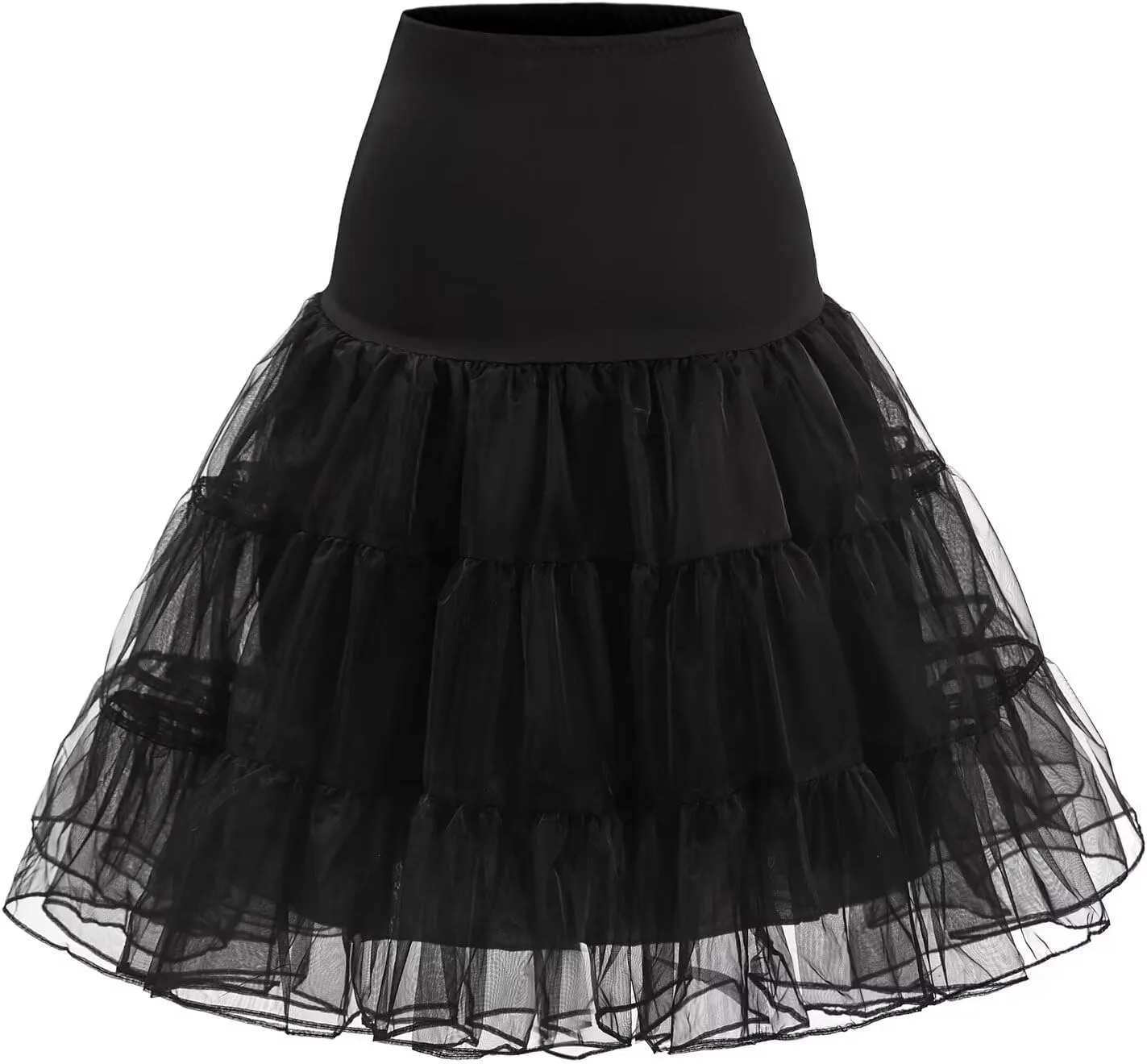 Women's 50s Petticoat Black Crinoline Vintage Underskirt Short Tutu Skirts Retro