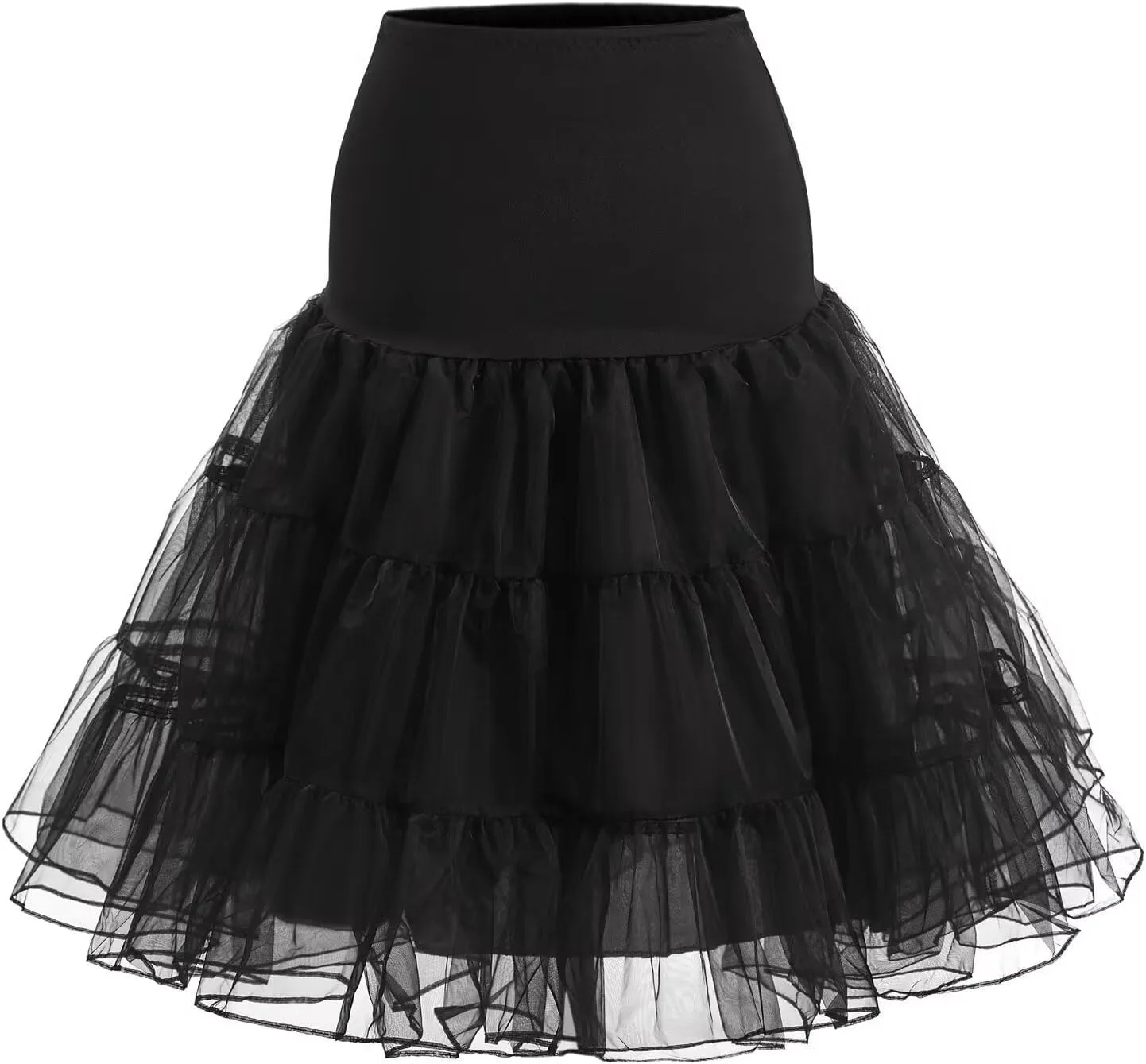 Women's 50s Petticoat Black Crinoline Vintage Underskirt Short Tutu Skirts Retro