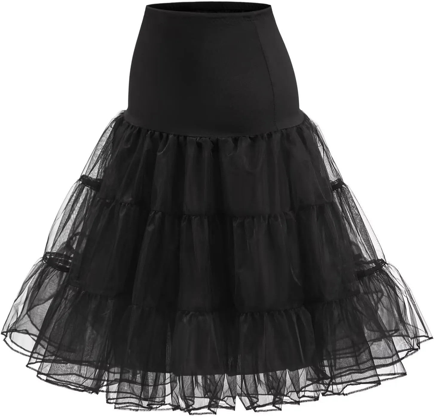 Women's 50s Petticoat Black Crinoline Vintage Underskirt Short Tutu Skirts Retro