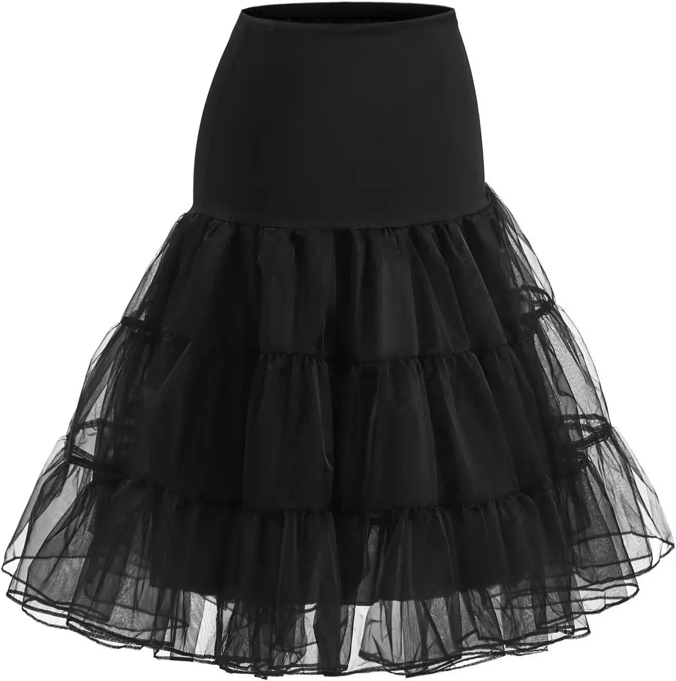 Women's 50s Petticoat Black Crinoline Vintage Underskirt Short Tutu Skirts Retro