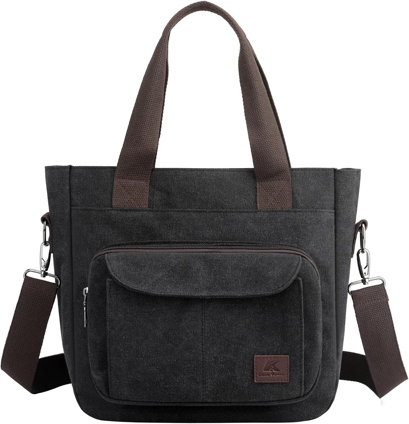 Women's Canvas Tote Purse Casual Shoulder Crossbody Bags Small Handbag, Multi-pocket Top Handle Work Bag
