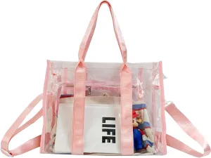 Women's Fashion Shoulder Cross Bag PVC Transparent Beach Bag Large Capacity Can Store Daily Necessities