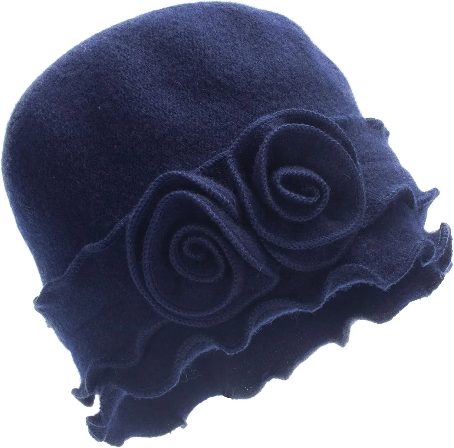 Womens Gatsby 1920s Winter Wool Cap Beret Beanie Crochet Bucket Flower Hat A285