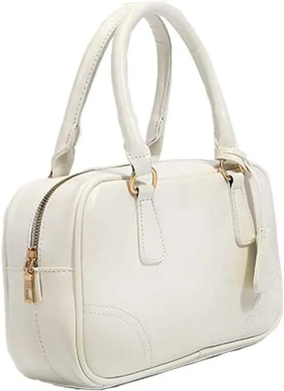 Women’s Handbag Leather Crossbody Satchel for Work Retro Cosmetic Top Handle Purse