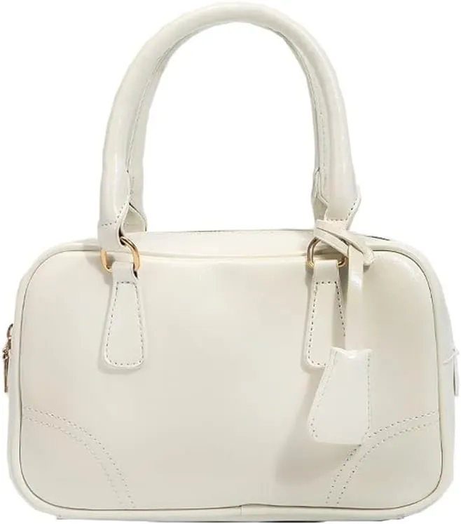 Women’s Handbag Leather Crossbody Satchel for Work Retro Cosmetic Top Handle Purse
