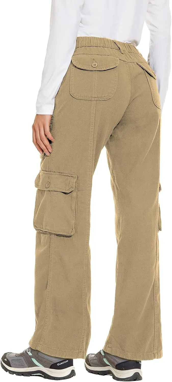Women's Hiking Cargo Pants Joggers Cotton Casual Military Army Combat Work Pants with 7 Pocket