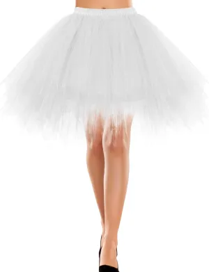 Women's Mini Tulle Skirt 1950s Vintage Adult Ballet Tutu Skater Skirt for Cosplay Party