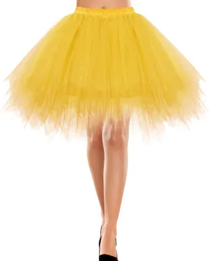 Women's Mini Tulle Skirt 1950s Vintage Adult Ballet Tutu Skater Skirt for Cosplay Party
