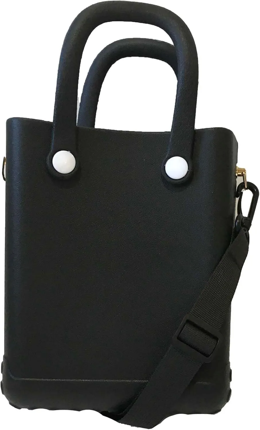 Women's Reva Silicone Mini Bucket Tote Crossbody Bag (Black)