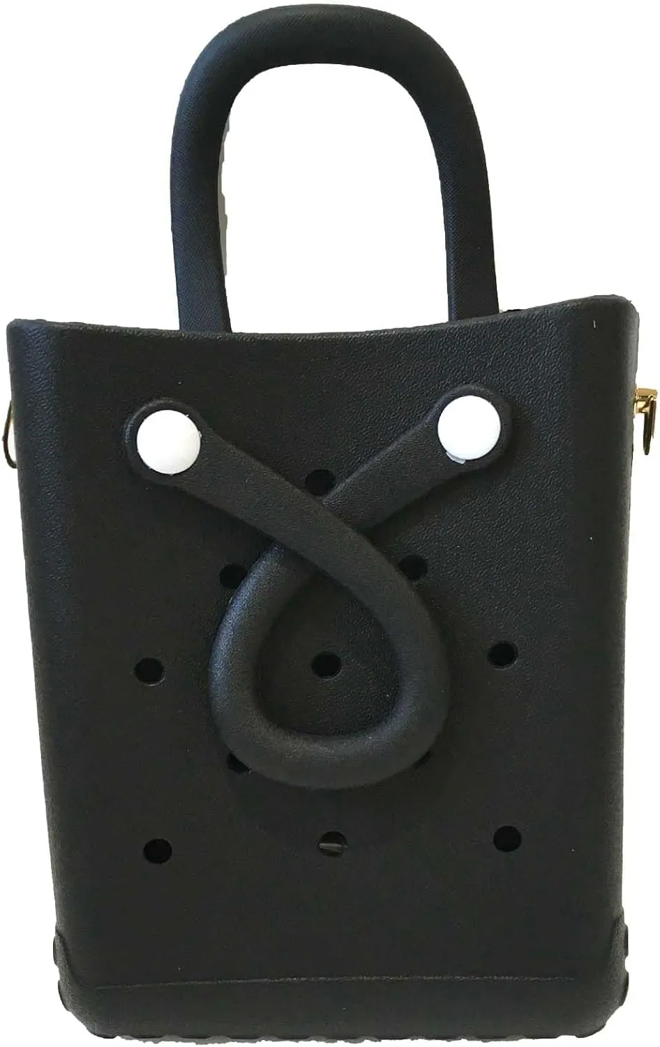 Women's Reva Silicone Mini Bucket Tote Crossbody Bag (Black)