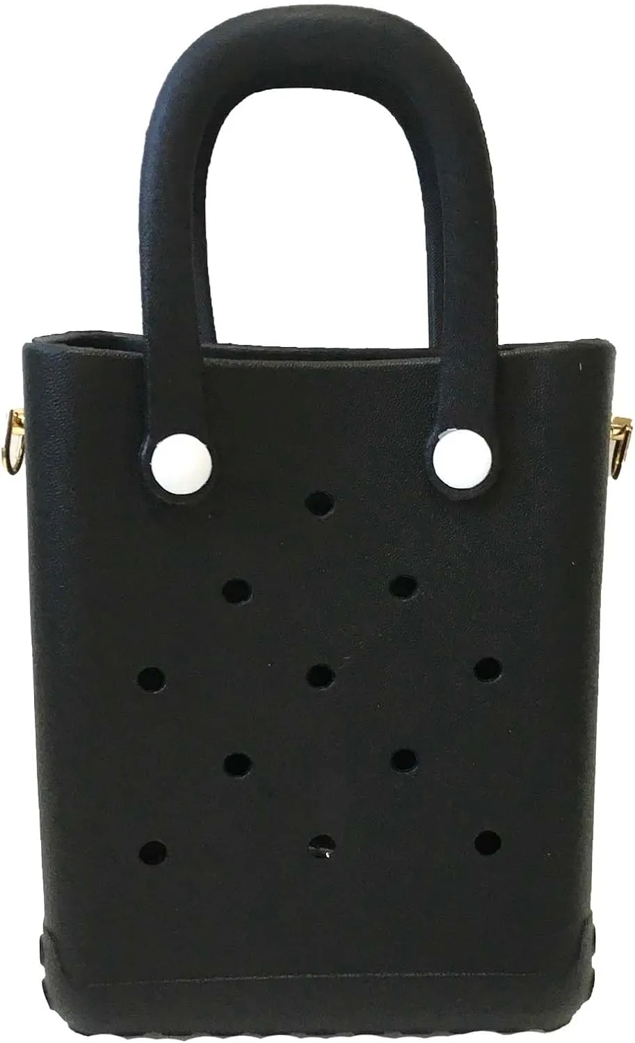 Women's Reva Silicone Mini Bucket Tote Crossbody Bag (Black)