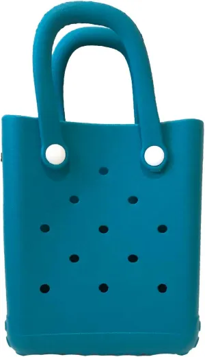 Women's Reva Silicone Mini Bucket Tote Crossbody Bag (Turquoise)