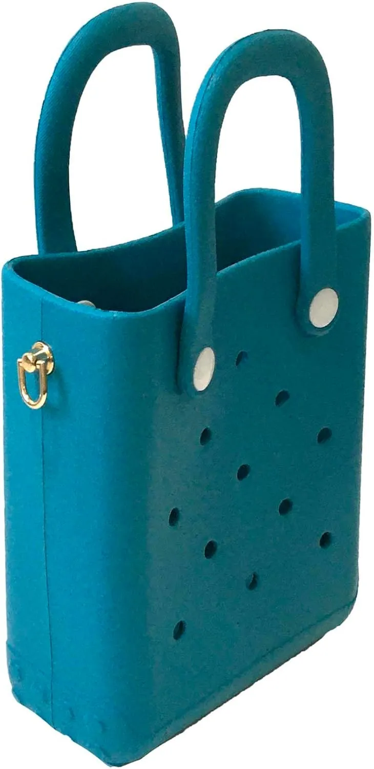 Women's Reva Silicone Mini Bucket Tote Crossbody Bag (Turquoise)