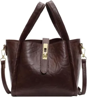 Women's Small Bucket Tote Bag - Trendy Vintage Hobo Crossbody Bag for Work Travel