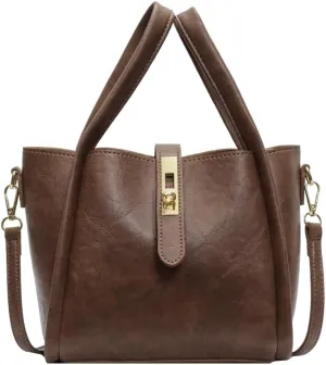 Women's Small Bucket Tote Bag - Trendy Vintage Hobo Crossbody Bag for Work Travel