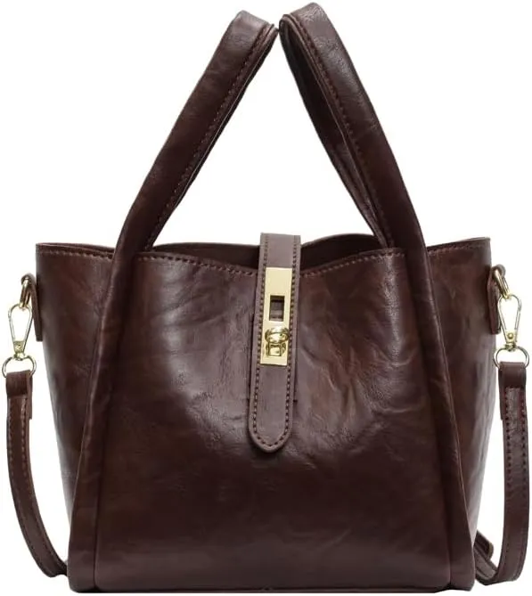 Women's Small Bucket Tote Bag - Trendy Vintage Hobo Crossbody Bag for Work Travel