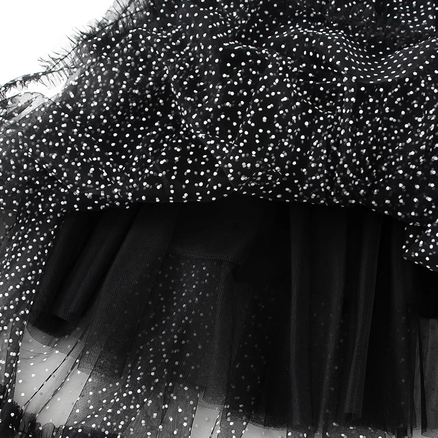 Women's Tulle Midi Skirt Elastic High Waist Layered Pleated Mesh Flowy A-Line Prom Party Long Tutu Skirts