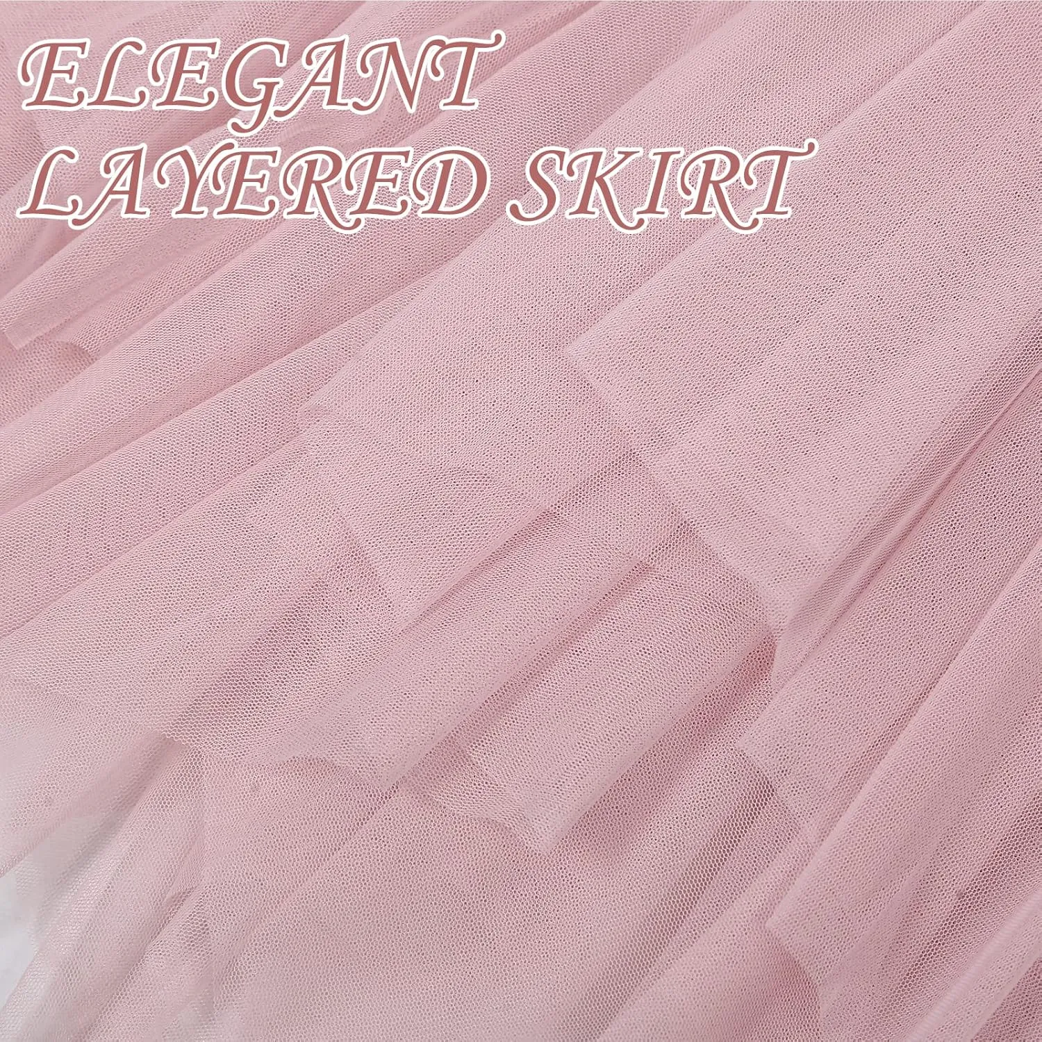 Women's Tulle Skirt Formal High Low Asymmetrical A-Line Fairy Elastic Waist Layered Long Midi Skirts