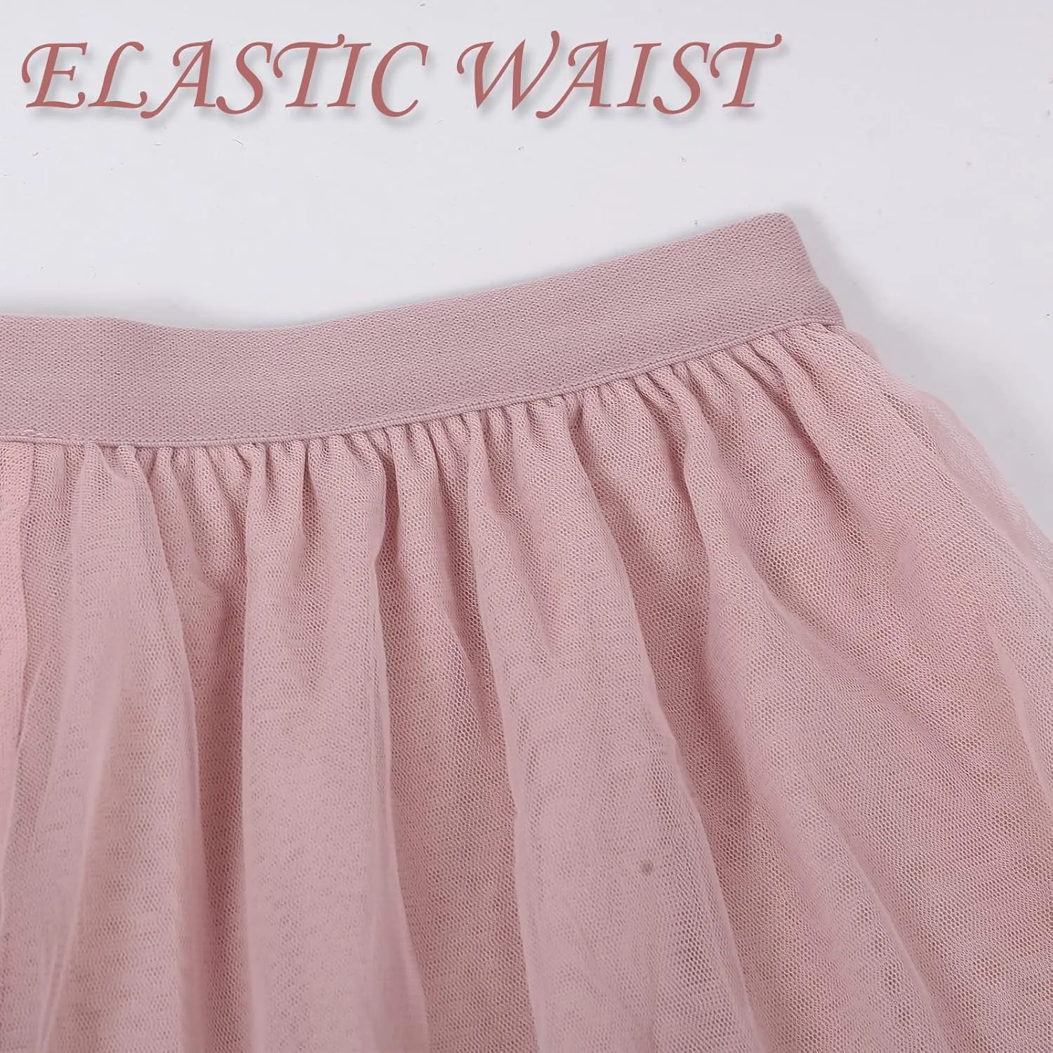 Women's Tulle Skirt Formal High Low Asymmetrical A-Line Fairy Elastic Waist Layered Long Midi Skirts