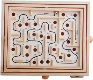 Wooden Bead Maze Puzzle Game for Educational Maze for Boys and Develops Problem Solving Skills Safe Wooden Material for Patience Practice and Intelligent Development