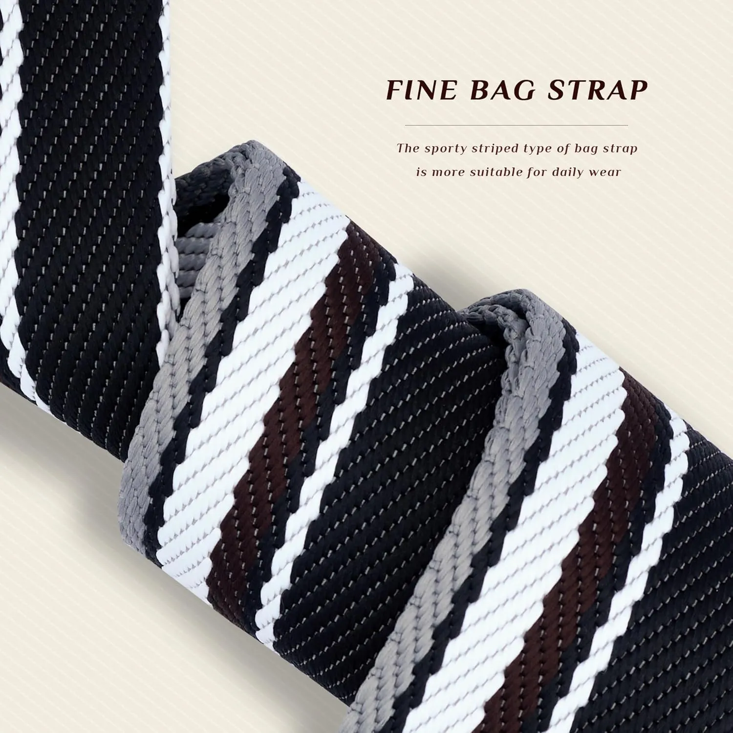 Woven Stripe Purse Straps,Replacement Crossbody Wide Shoulder Adjustable Strap for Bag Handbags