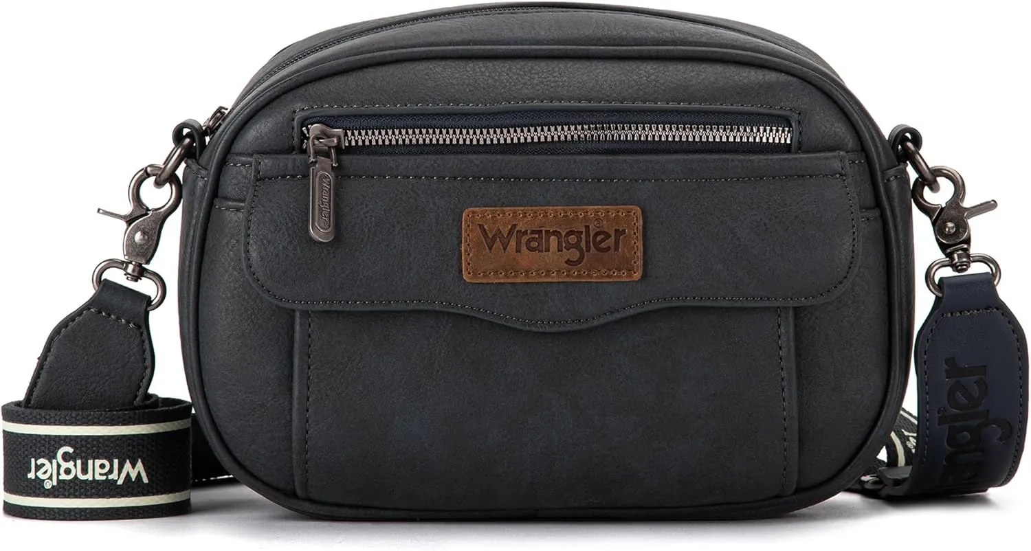 Wrangler Crossbody Purses for Women Trendy Camera Snapshot Bag with Wide Strap