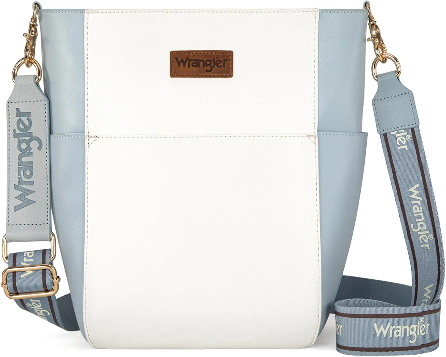 Wrangler MEDIUM Crossbody Bag for Women Vegan Leather Bucket Handbags with Guitar Strap