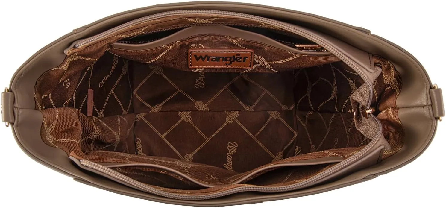 Wrangler MEDIUM Crossbody Bag for Women Vegan Leather Bucket Handbags with Guitar Strap