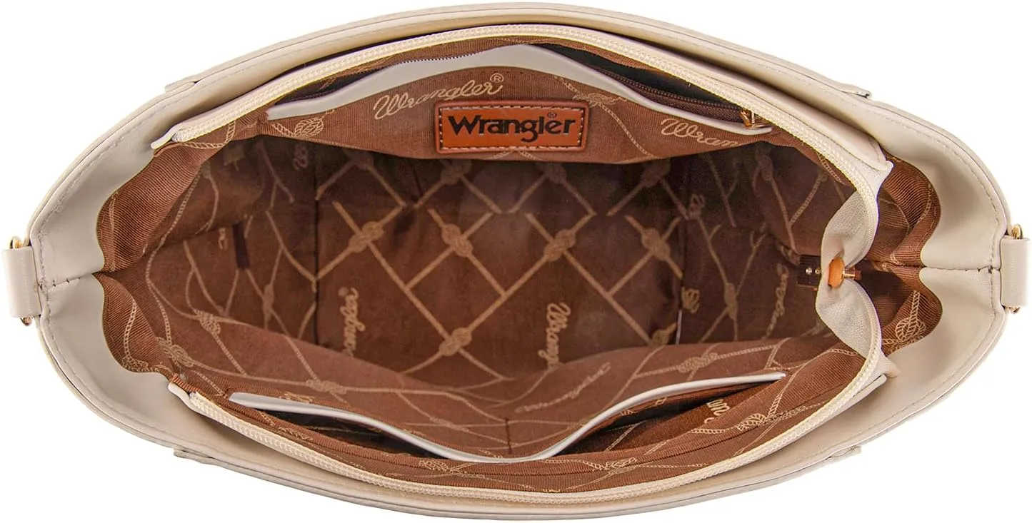 Wrangler MEDIUM Crossbody Bag for Women Vegan Leather Bucket Handbags with Guitar Strap