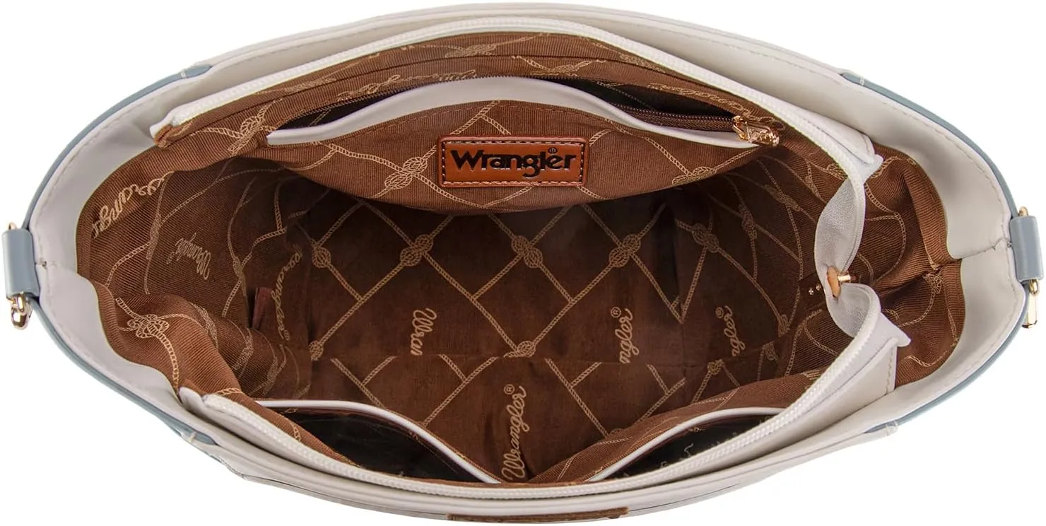 Wrangler MEDIUM Crossbody Bag for Women Vegan Leather Bucket Handbags with Guitar Strap