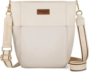 Wrangler MEDIUM Crossbody Bag for Women Vegan Leather Bucket Handbags with Guitar Strap
