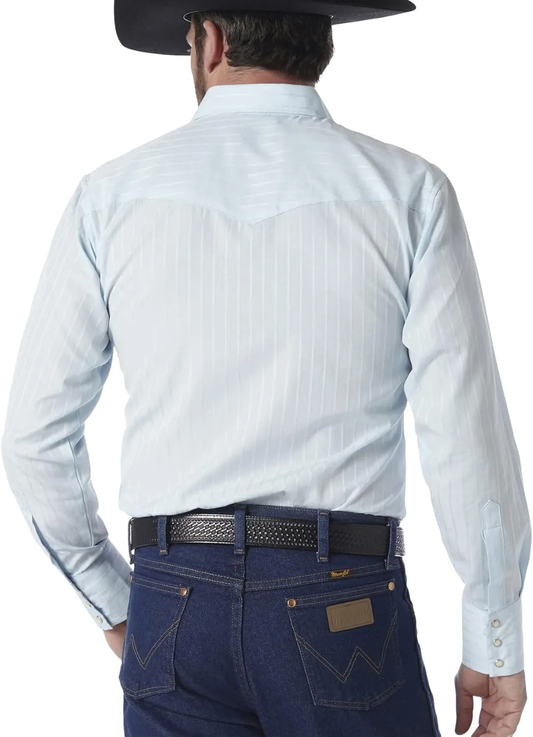 Wrangler Men's Logo Long Sleeve Western Snap Plaid Shirt