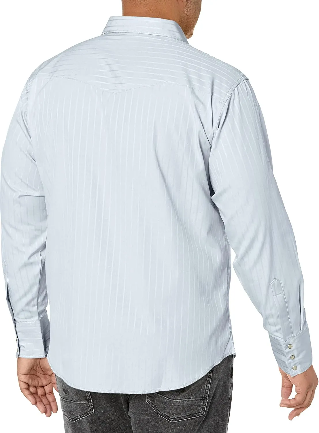 Wrangler Men's Logo Long Sleeve Western Snap Plaid Shirt