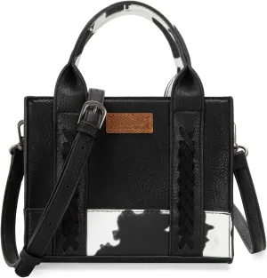 Wrangler Mini Tote Bag for Women Cow Print Western Crossbody Purse