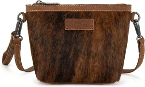 Wrangler Western Horsehair Wristlet Clutch Purse Vintage Hair-On Cowhide Crossbody Bag for Women