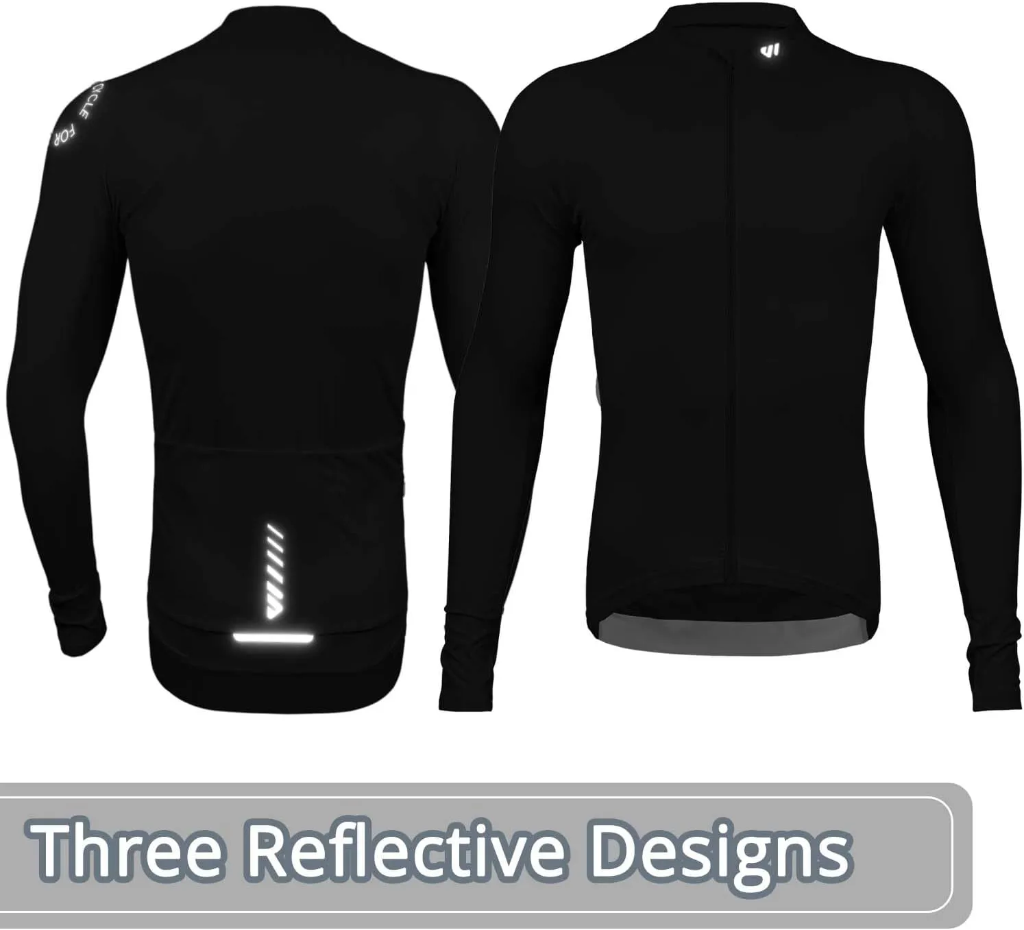 Wulibike Cycling Jersey Men Long Sleeve, Road Bike Jerseys Full Zipper with Pockets, Suitable for Spring and Autumn.