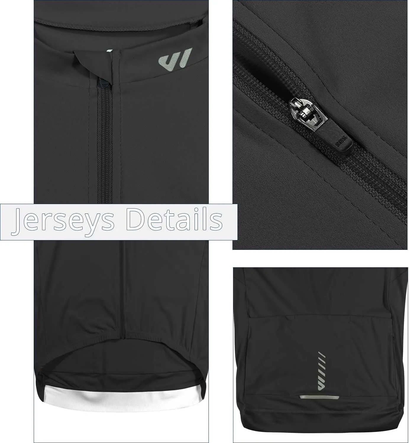 Wulibike Cycling Jersey Men Long Sleeve, Road Bike Jerseys Full Zipper with Pockets, Suitable for Spring and Autumn.