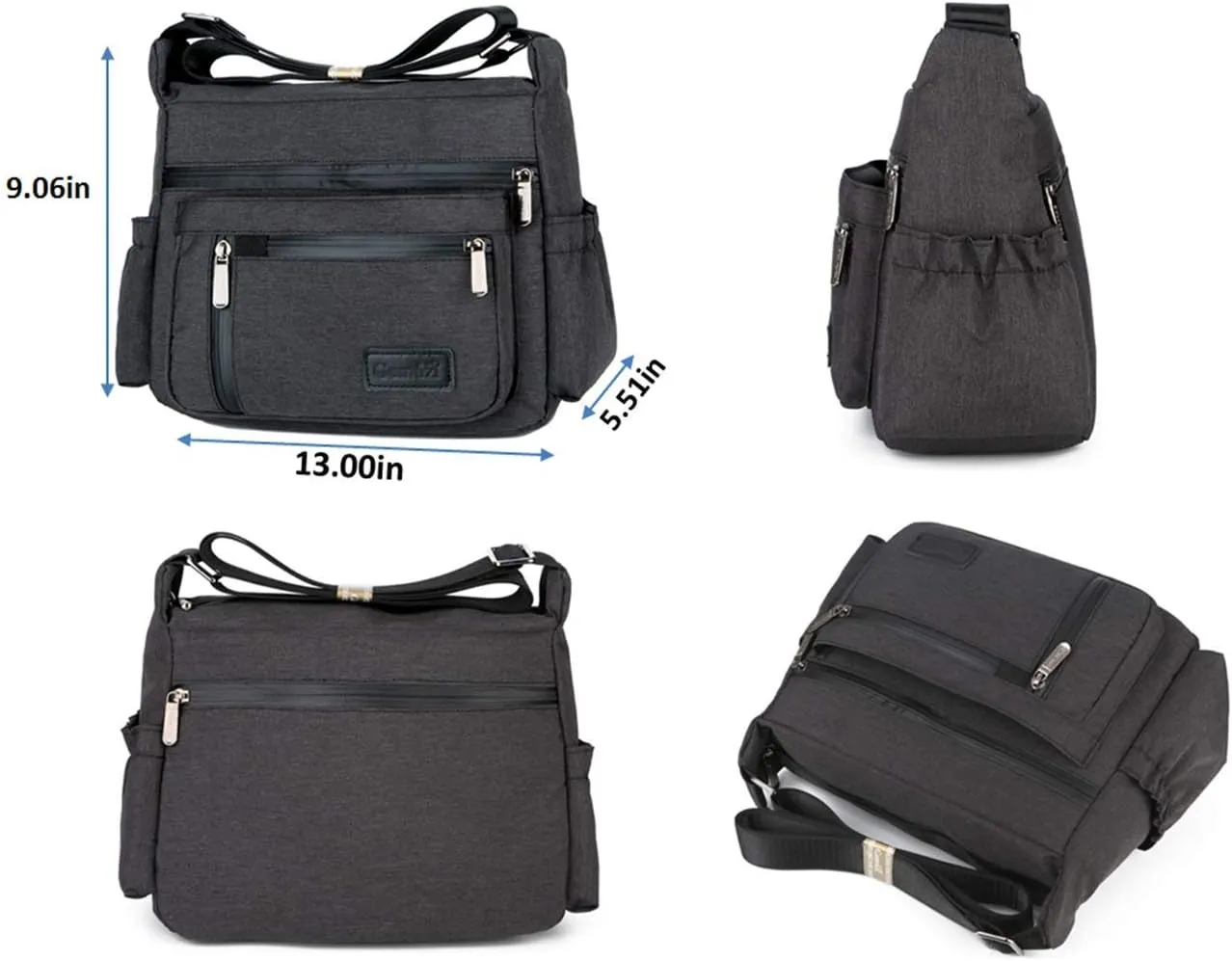 Wxnow Multi Pocket Shoulder Bag Crossbody Bag for Women Travel Purse Work Bag