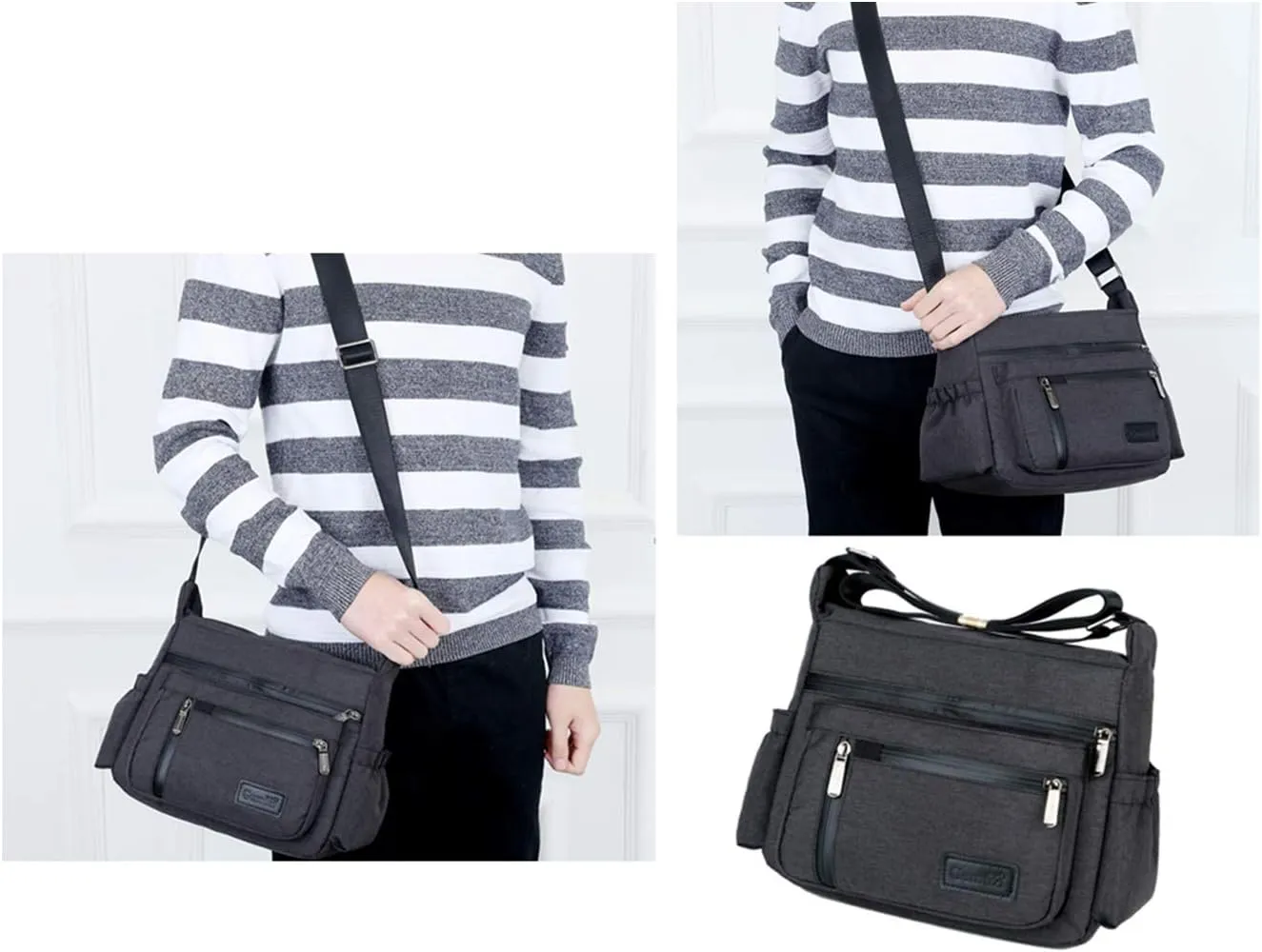 Wxnow Multi Pocket Shoulder Bag Crossbody Bag for Women Travel Purse Work Bag