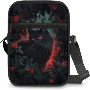 Xoenoiee Small Crossbody Bag Multi-pocket, Unisex Mini Messenger Bag Multi-functional Shoulder Bag for Outing Daily