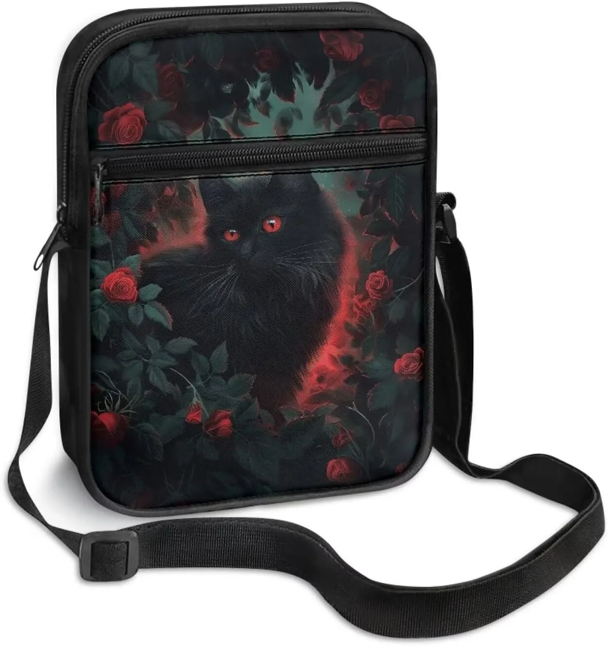 Xoenoiee Small Crossbody Bag Multi-pocket, Unisex Mini Messenger Bag Multi-functional Shoulder Bag for Outing Daily