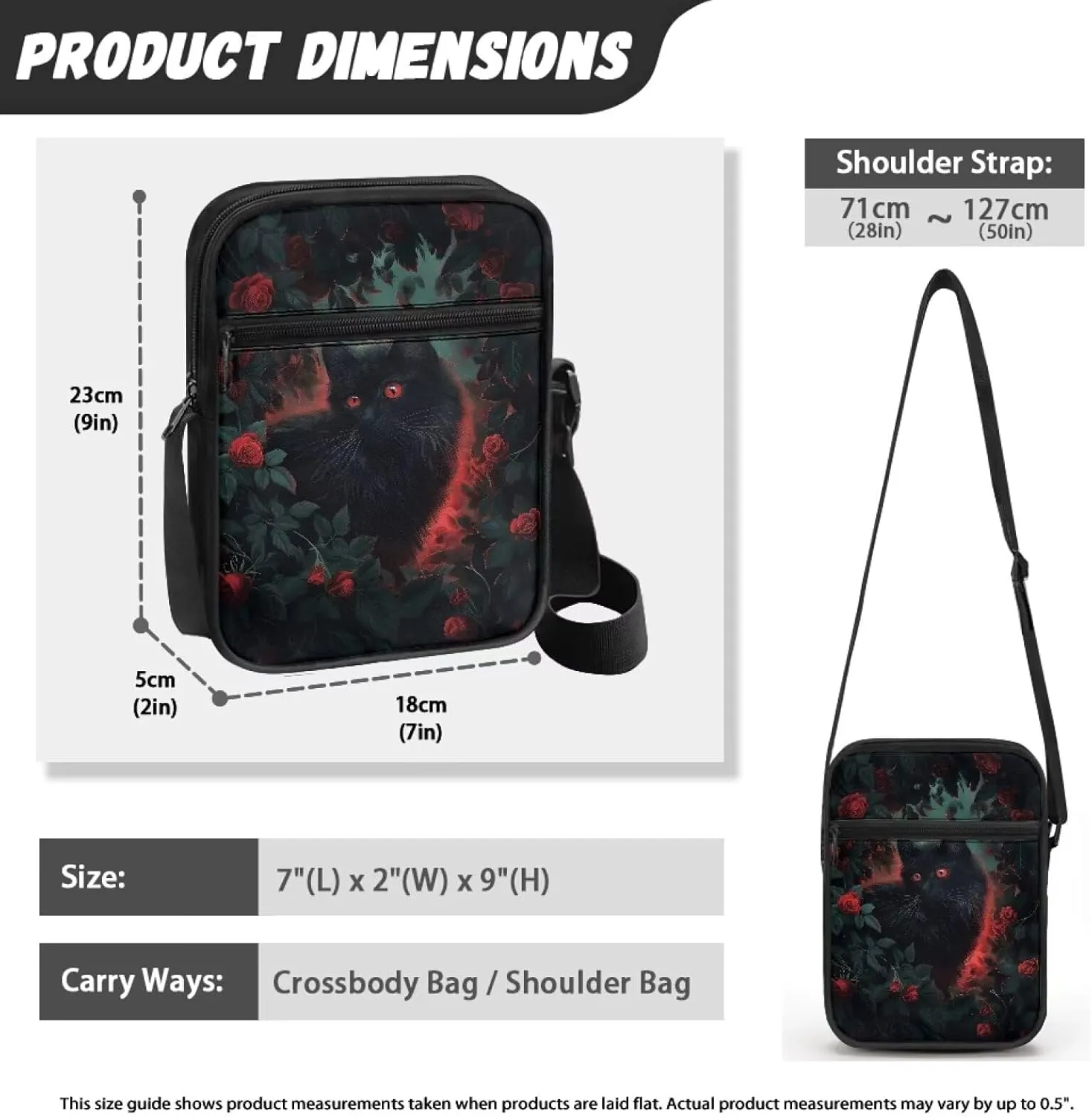 Xoenoiee Small Crossbody Bag Multi-pocket, Unisex Mini Messenger Bag Multi-functional Shoulder Bag for Outing Daily