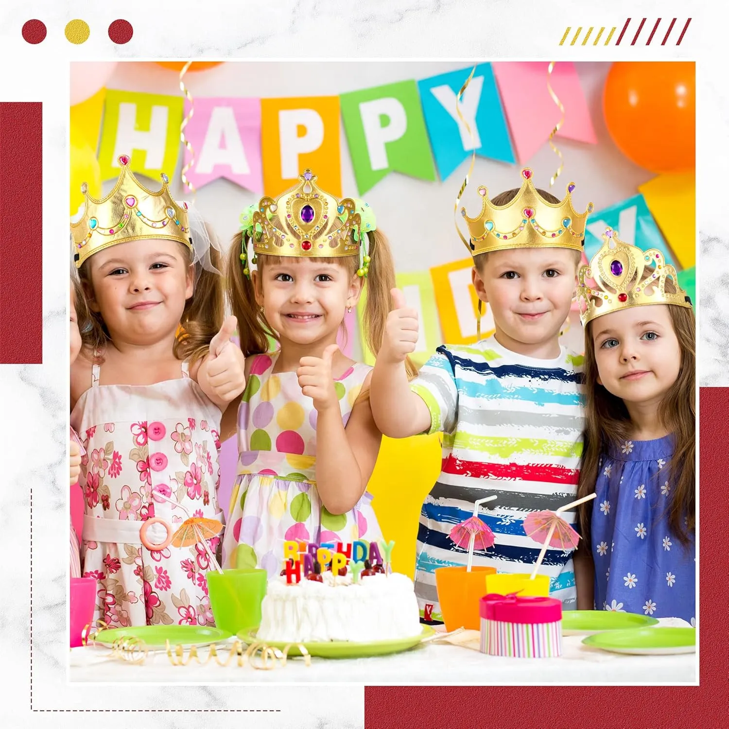 Yaomiao 44 Pcs Foam Crowns for Kids Princess Tiaras Crowns Bulk Diamond Sticker Making Kits for Birthday Party Supplies