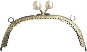 Yardwe 16.5cm Pearl Clasp Frame for Purse Making Handbag Frame Flower Grain and Pearl Lock