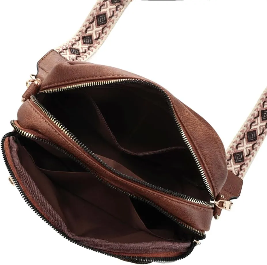 YDSIII Small Quilted Crossbody Bags for Women, Trendy Vegan Leather Cross Body Purse with Adjustable Wide Guitar Strap