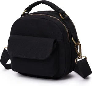 YONBEN® Designer Small Shoulder Bag for Women, Mini Crossover Cross Body Purse Round Handbag Double Compartment Zipper
