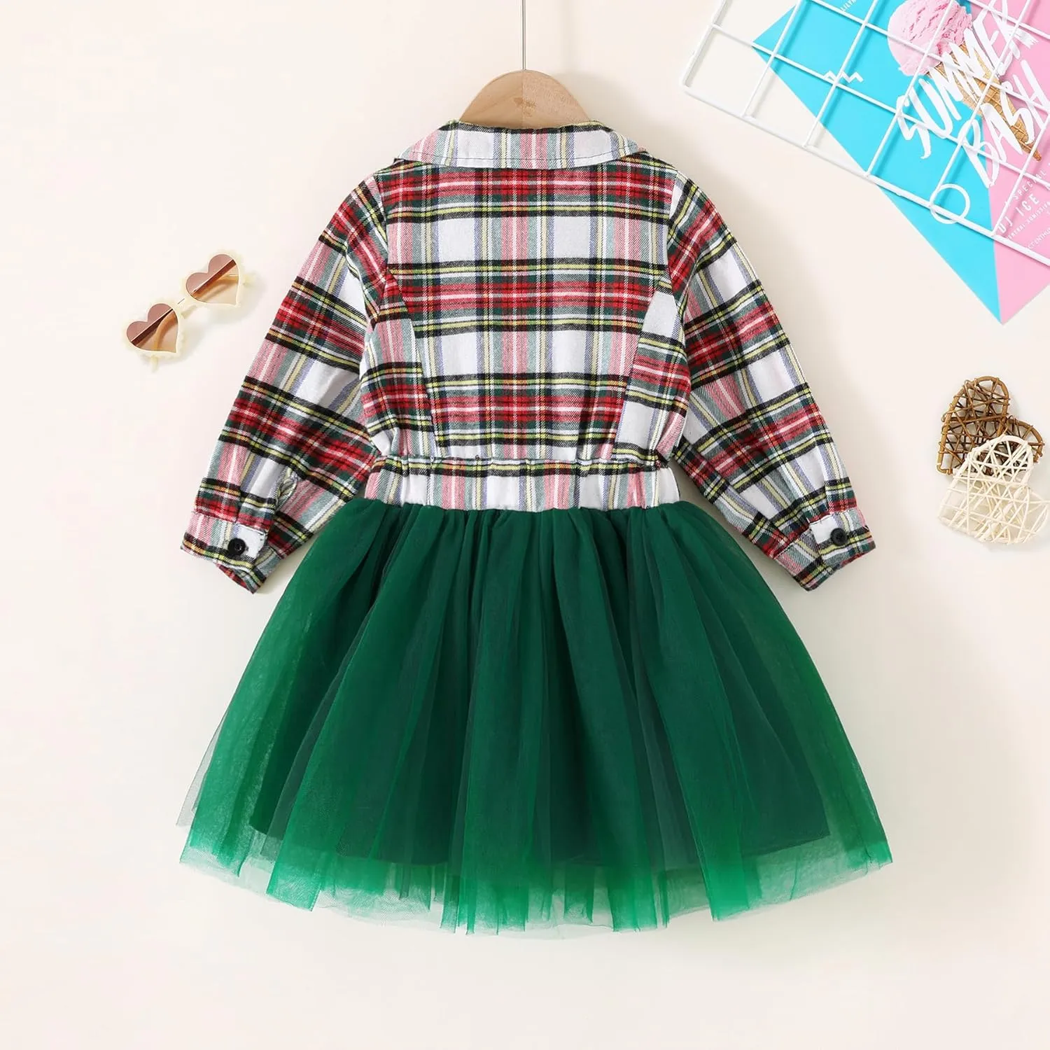 YOUNGER STAR Little Baby Girl Black and White Dress Buffalo Plaid Tutu Skirt Party Princess Formal Outfit Clothes