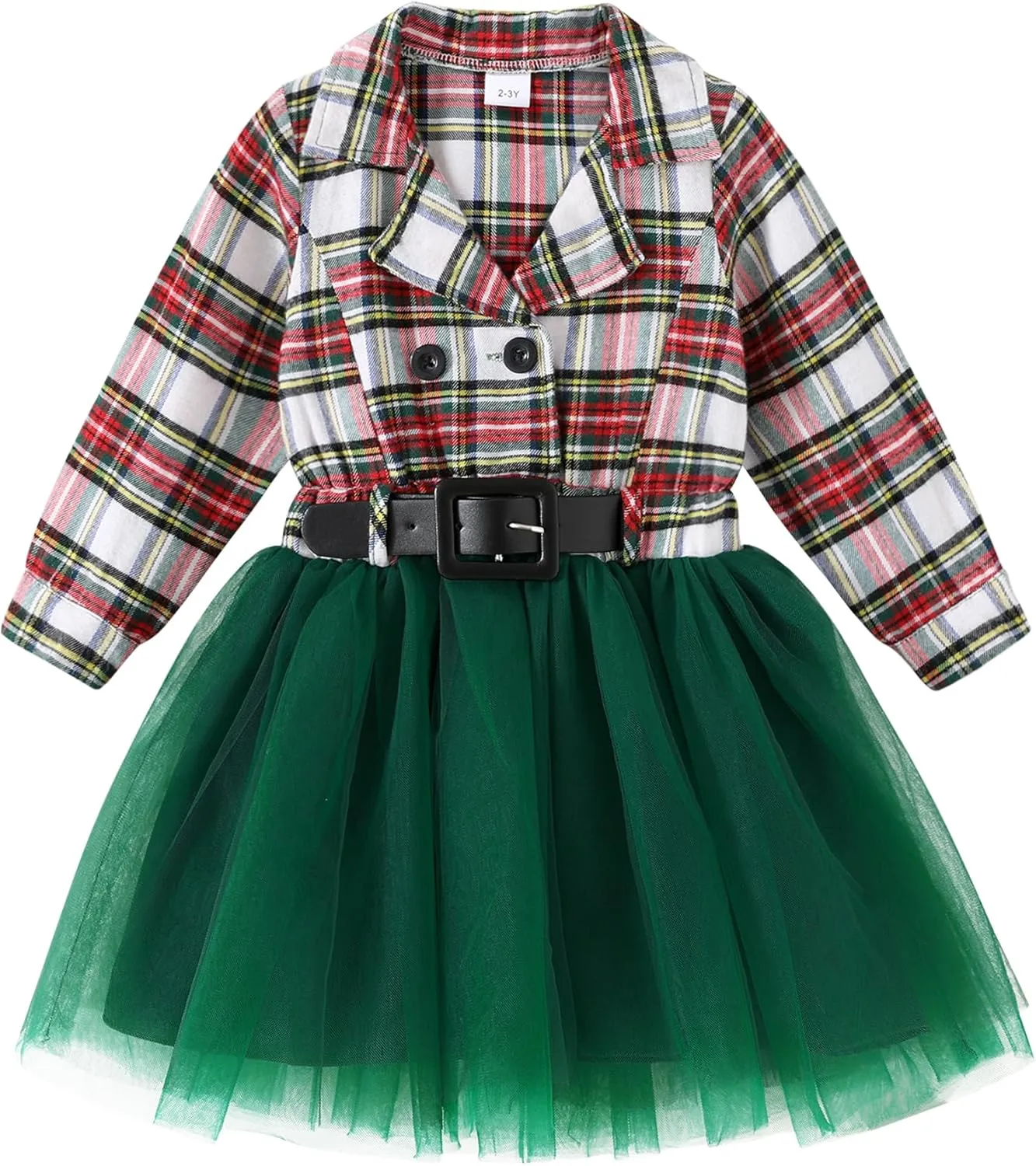 YOUNGER STAR Little Baby Girl Black and White Dress Buffalo Plaid Tutu Skirt Party Princess Formal Outfit Clothes