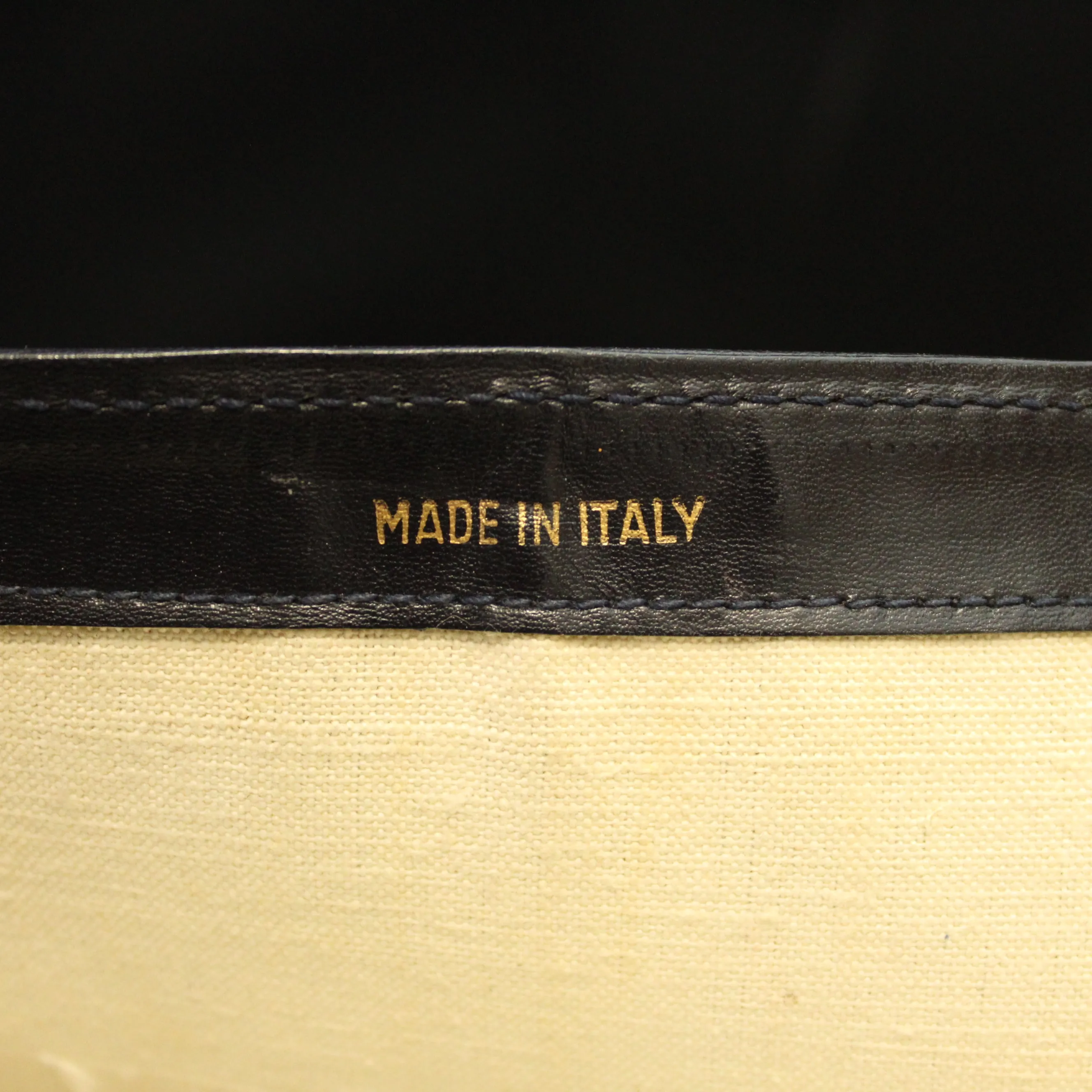 Yves Saint Laurent Black Embossed Lettering Leather Crossbody Bag Vintage