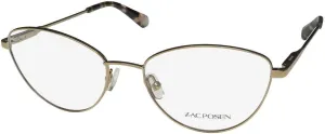 Zac Posen Ludi Cat Eye/Butterfly Shaped Lenses USA Designer School Teacher/Librarian Look Eyeglass Frame/Eyewear [52-17-135, gold]